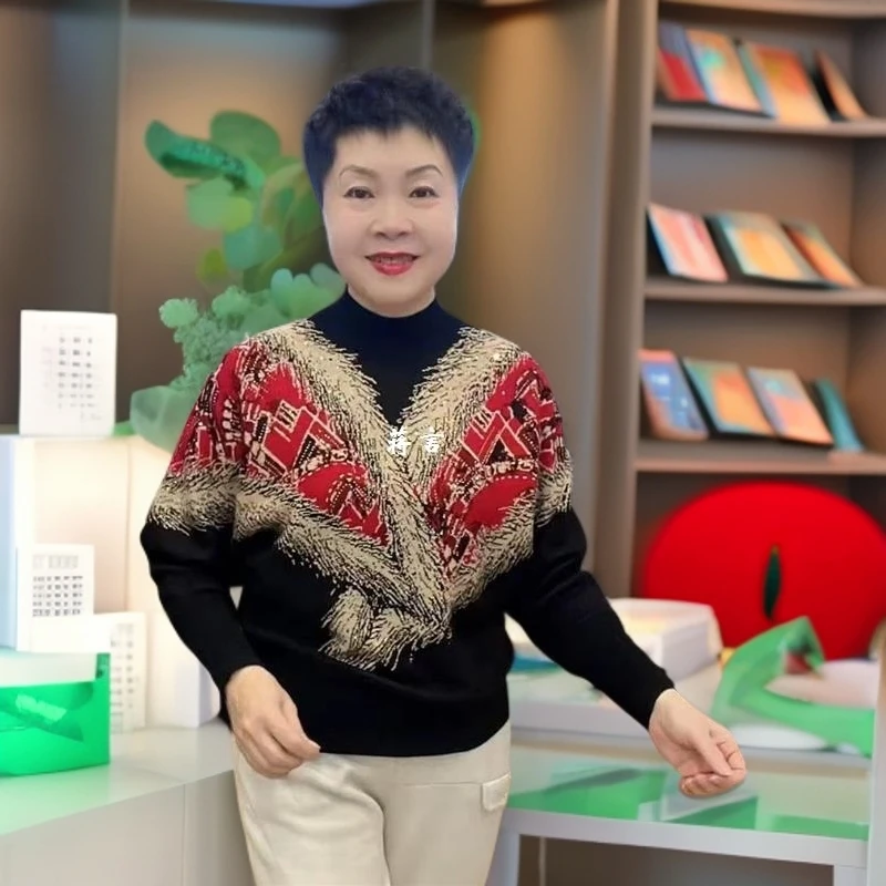 翅膀钻打底蝙蝠羽毛新款显瘦针织撞色套头烫衫冬休闲上衣女长袖型