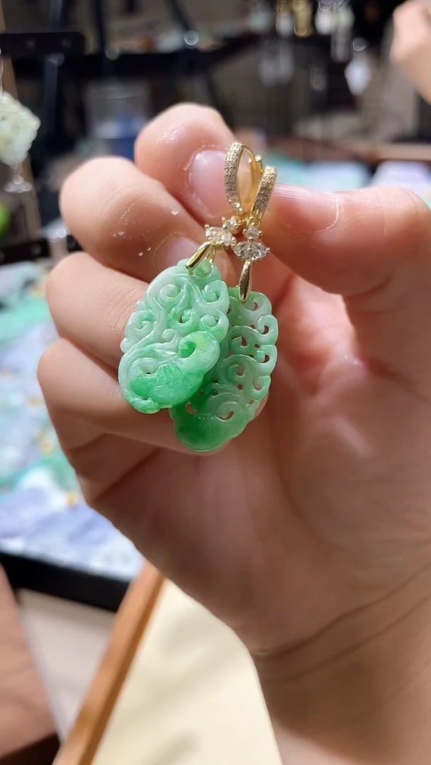 【闪购商品】翡翠耳饰银S925镶嵌耳坠