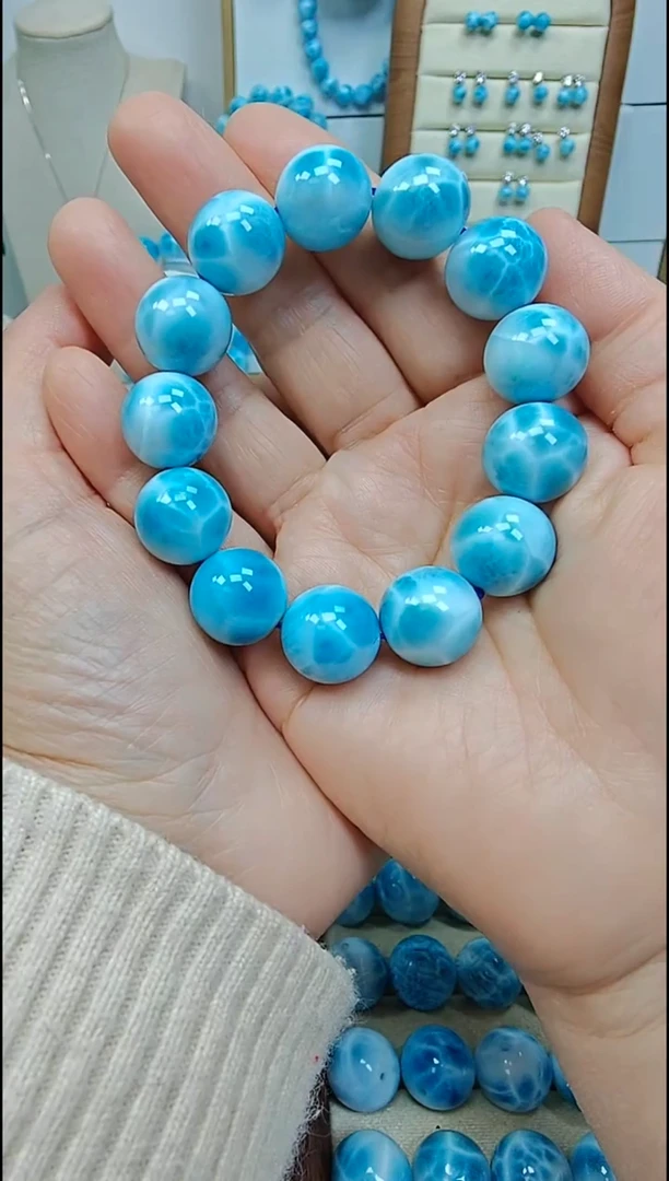 未镶嵌针钠钙石（海纹石）手链多样性发一