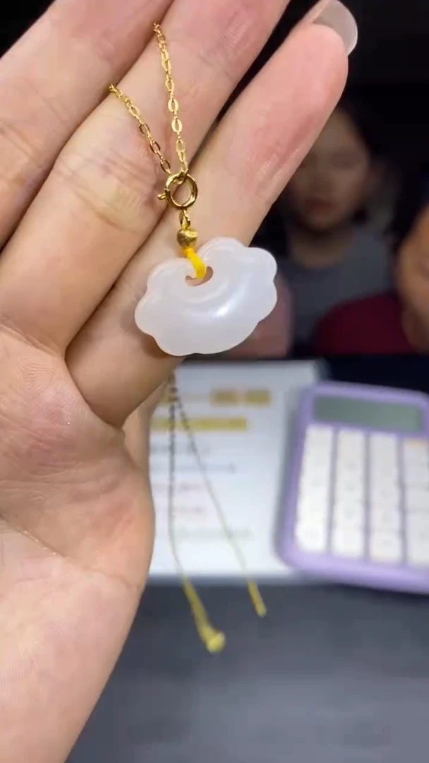 吊坠(不含链)银S925镶嵌和田玉多样性发其一-吊坠-D10723