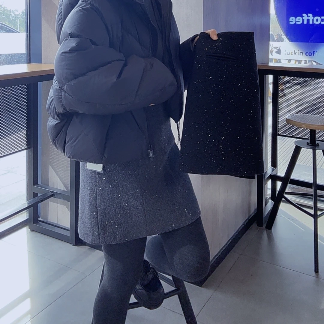 丹丹精选--7773新款后拉链防走光亮晶晶星空半裙