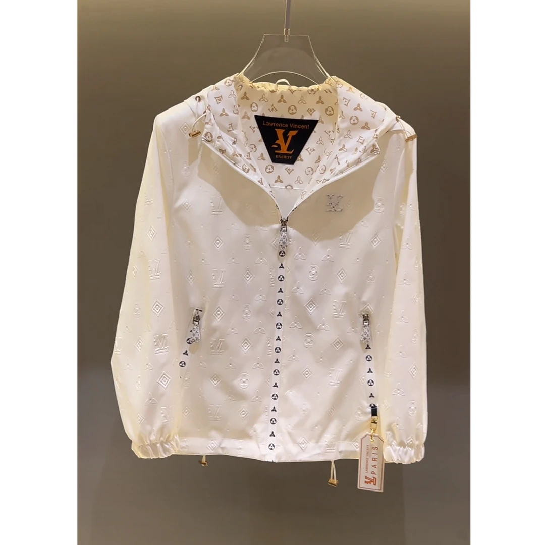 欧货轻奢高定男装外套2025夏季新款设计感大牌字母连帽防晒服上衣