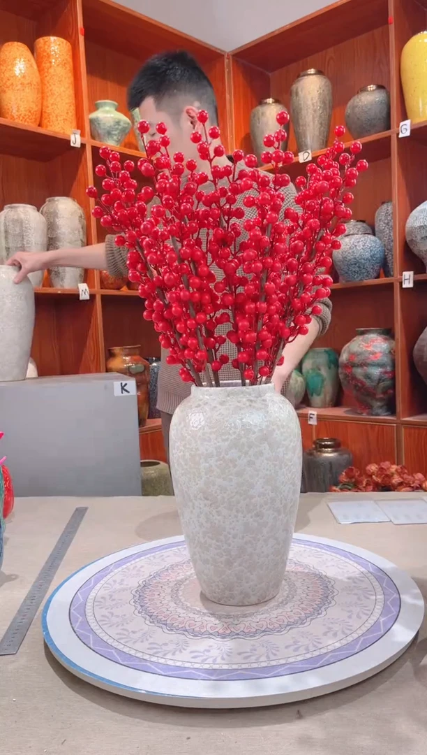 【闪购商品】瓶精品陶瓷花瓶 无花 茶白中号