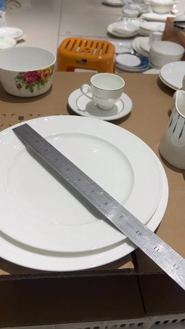 瓷10英寸平盘2个白瓷希信