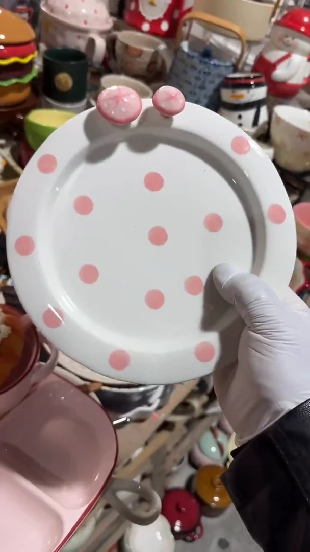 陶瓷蘑菇盘 微瑕凑满20元包邮