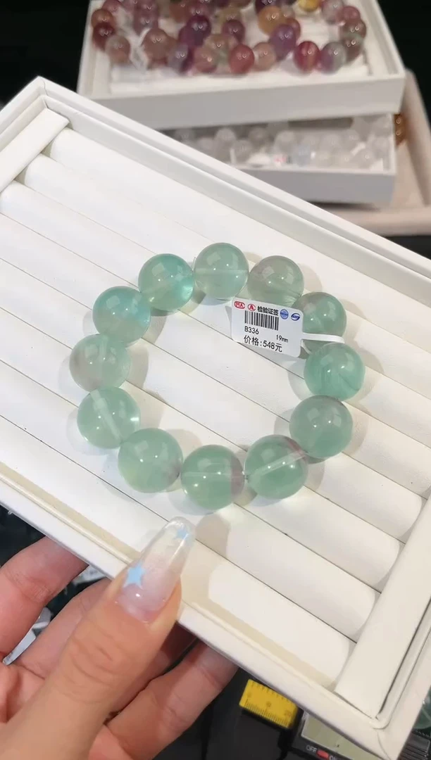 手链未镶嵌萤石多样性发一薄荷曼波19mm