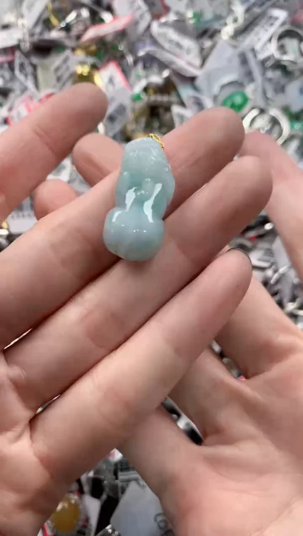 18K金镶嵌戒指翡翠555   3