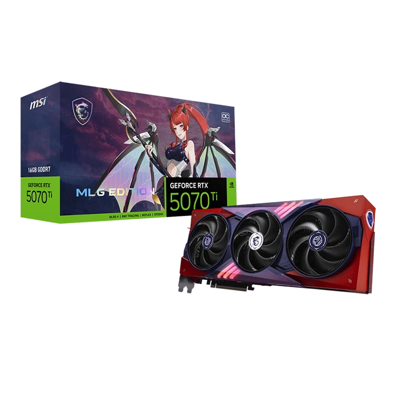 微星 魔龙姬RTX5070 Ti 16G MLG EDITION OC设计智能学习独立显卡