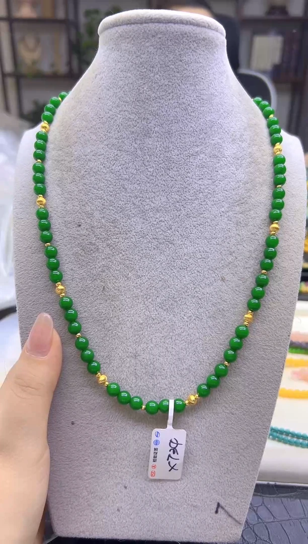 项链14K金镶嵌翡翠DIY款X734