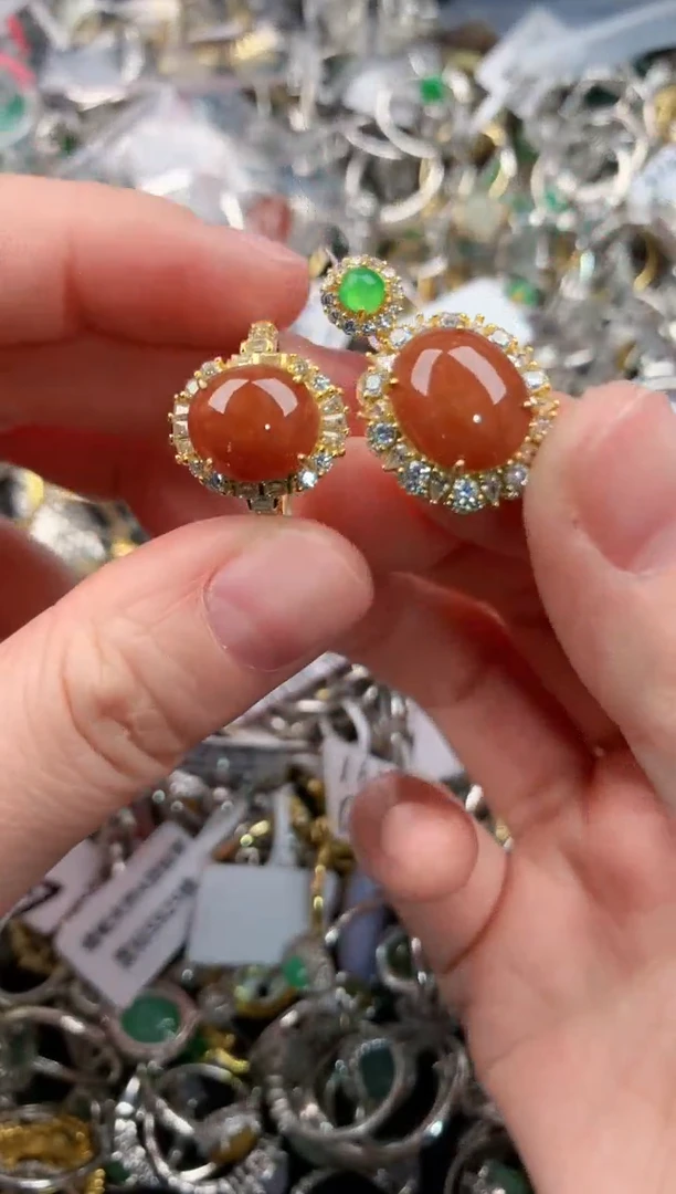 银S925镶嵌戒指翡翠222   81