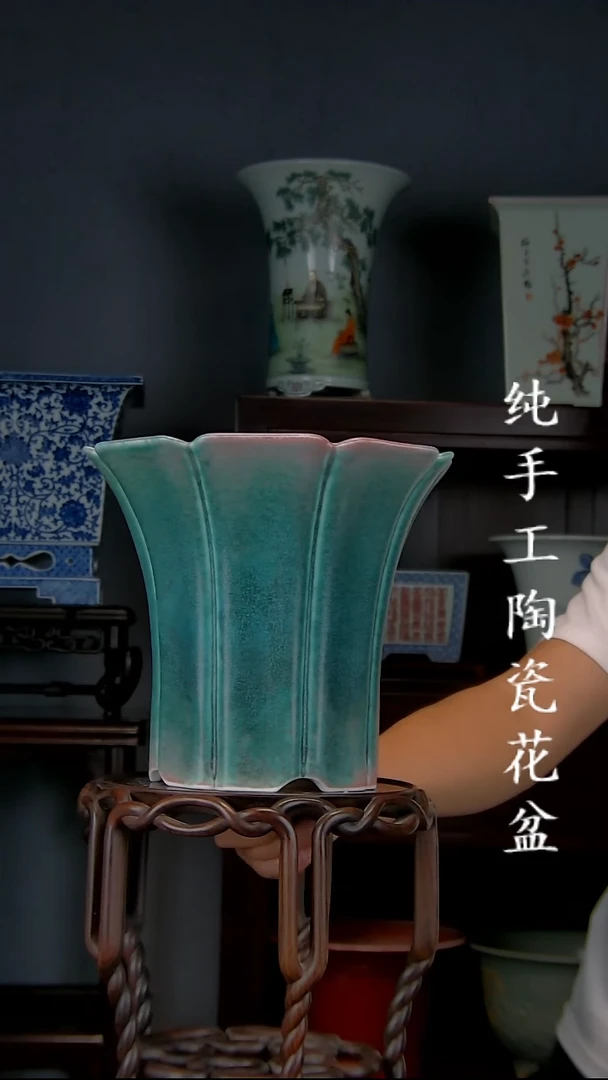 好*景德镇手工陶瓷花盆