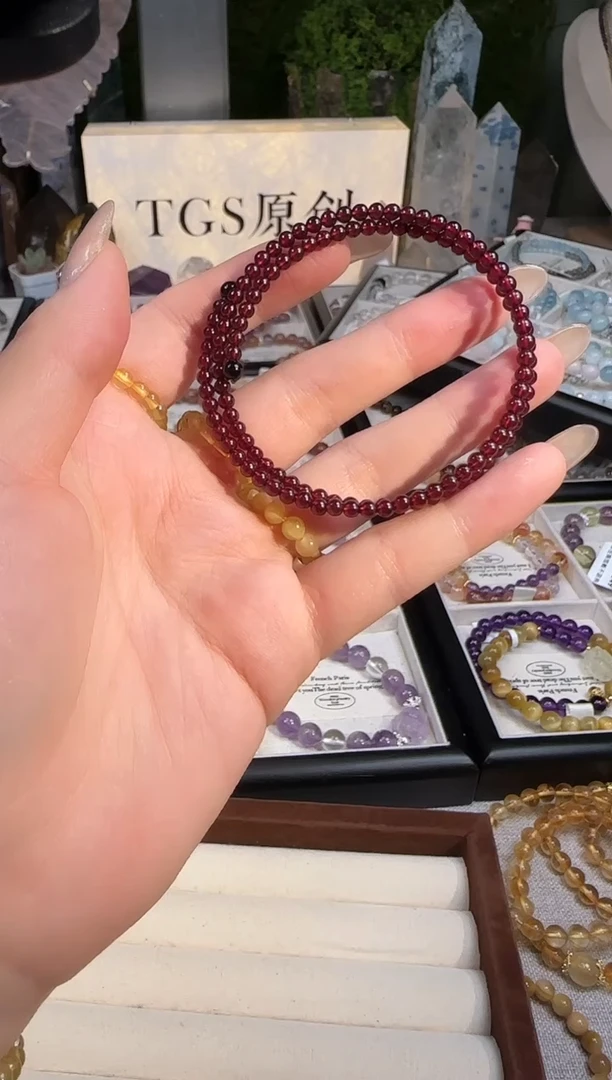 【闪购商品】石榴石（紫牙乌）手链未镶嵌3a TGS原创多样性发货 T153