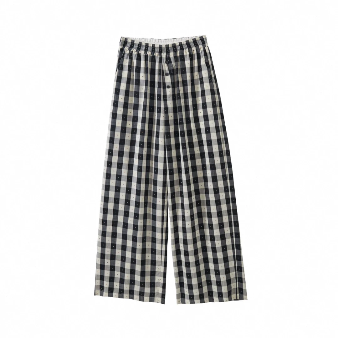 2025夏季彩点格纹凉凉裤8025#