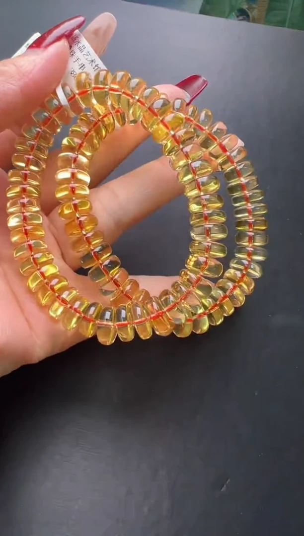 【闪购商品】水晶手串未镶嵌黄水晶叠珠手串多样性发一JP38438