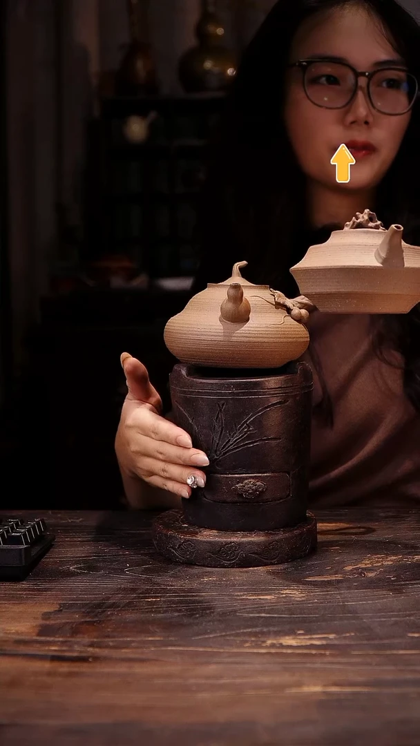 神****菲纯手工葫芦侧把加珊瑚石侧把加兰花炉加柴圆