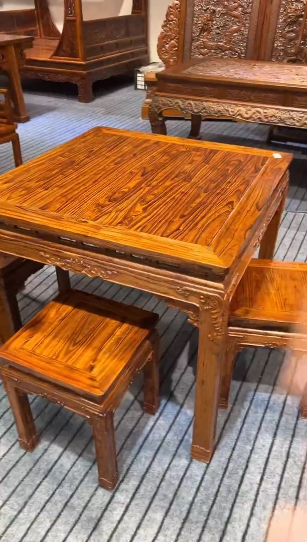 木八仙桌五件套家具