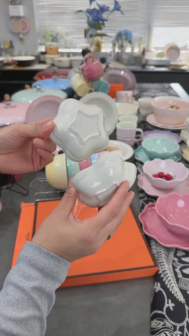 【闪购商品】瓷2件套奶油白花瓣蘸料碟