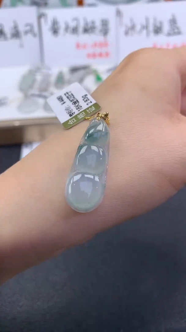 翡翠18K金镶嵌颈饰..........