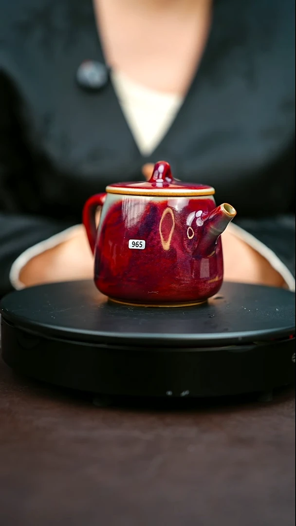 965#原矿钧瓷炉钧釉竹节高石瓢壶