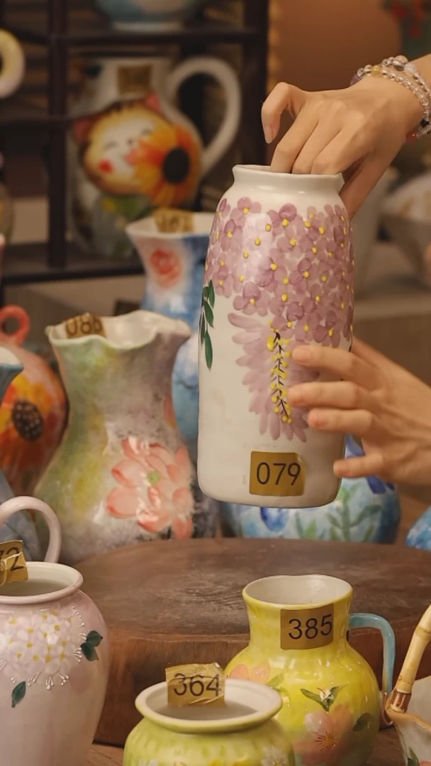 陶瓷079景德镇设计师手作花器摆件侘寂风