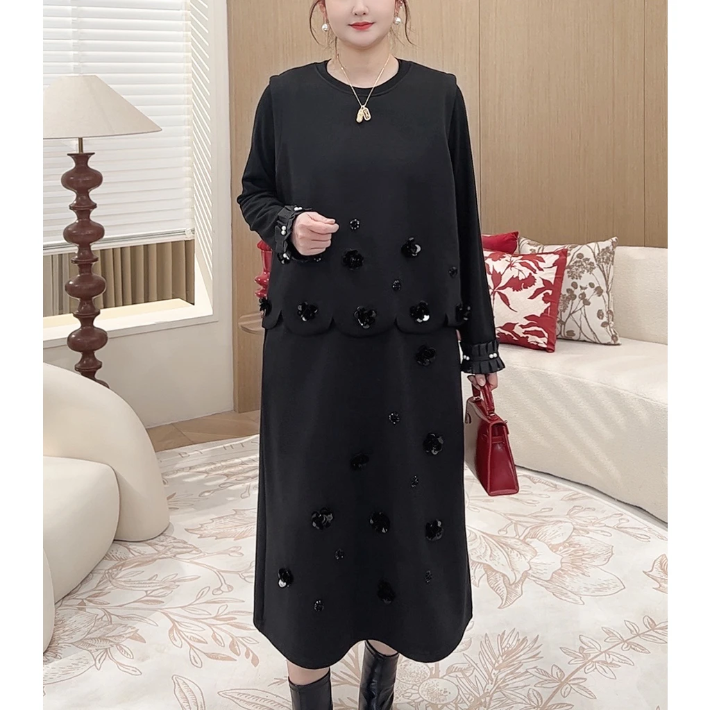 【法式玫瑰套装】MsShe大码女装2025无袖背心半身裙J~E2412001