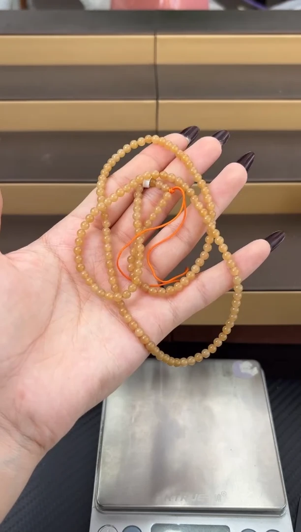 项链未镶嵌和田玉且末金山微色差卡4长链