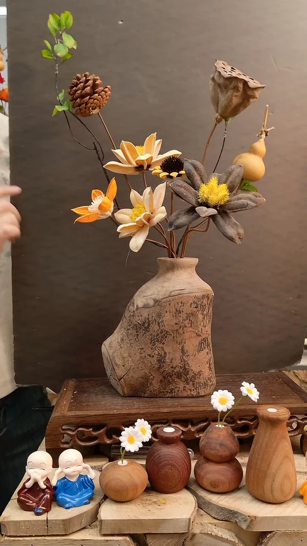 木实木花瓶一物一拍