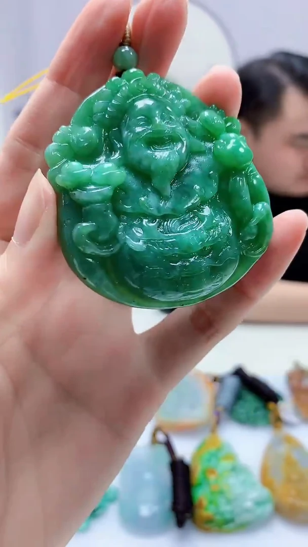 【闪购商品】定制翡翠未镶嵌5060zm-毛货财神184