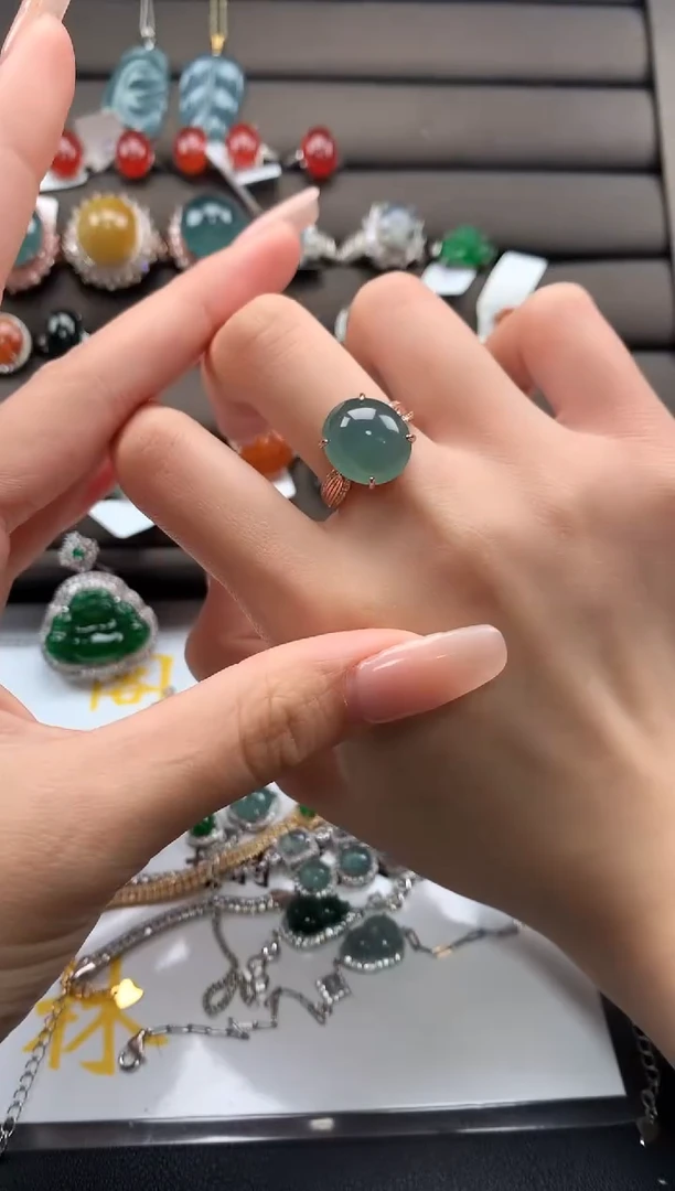 【闪购商品】翡翠戒指银S925镶嵌32131231