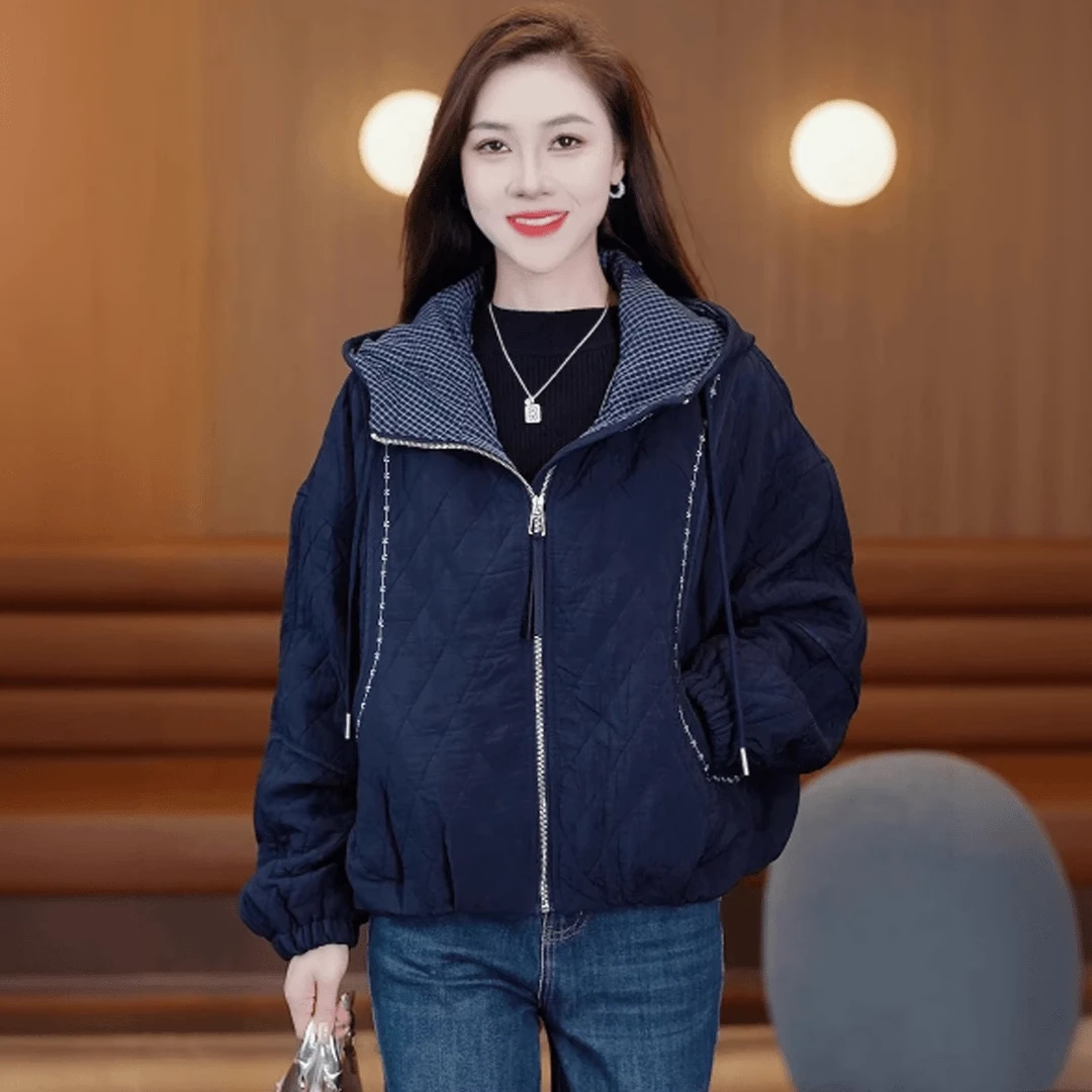 时尚韩版棉服外套女秋冬季新款洋气宽松显瘦连帽百搭休闲短款外套