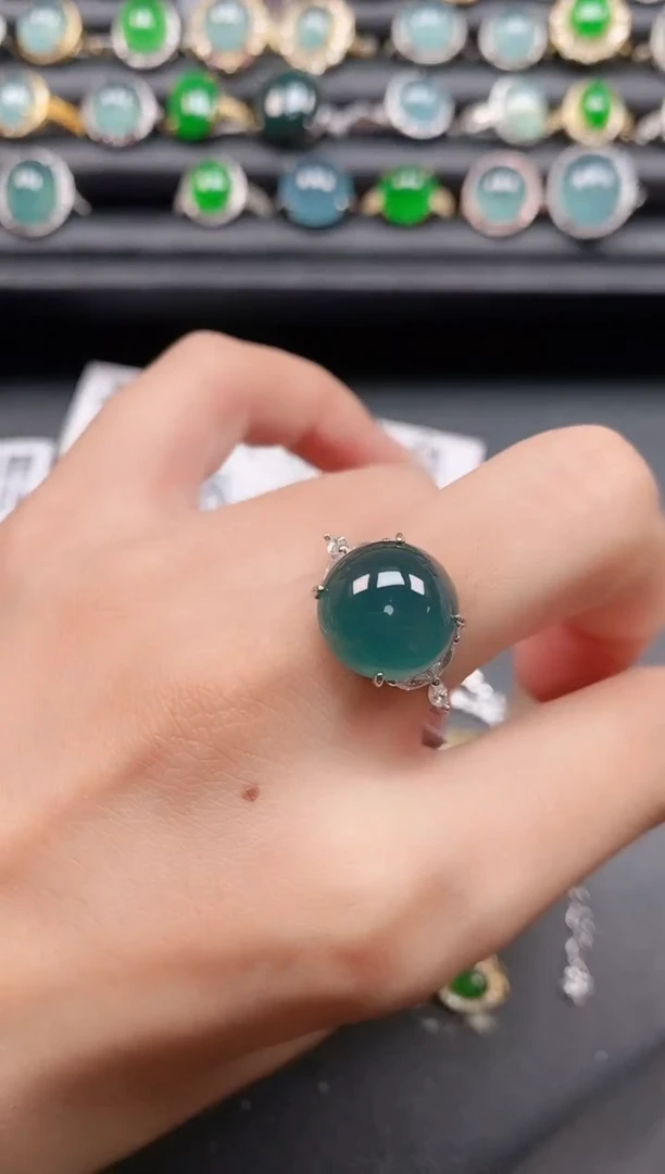 翡翠戒指银S925镶嵌11111