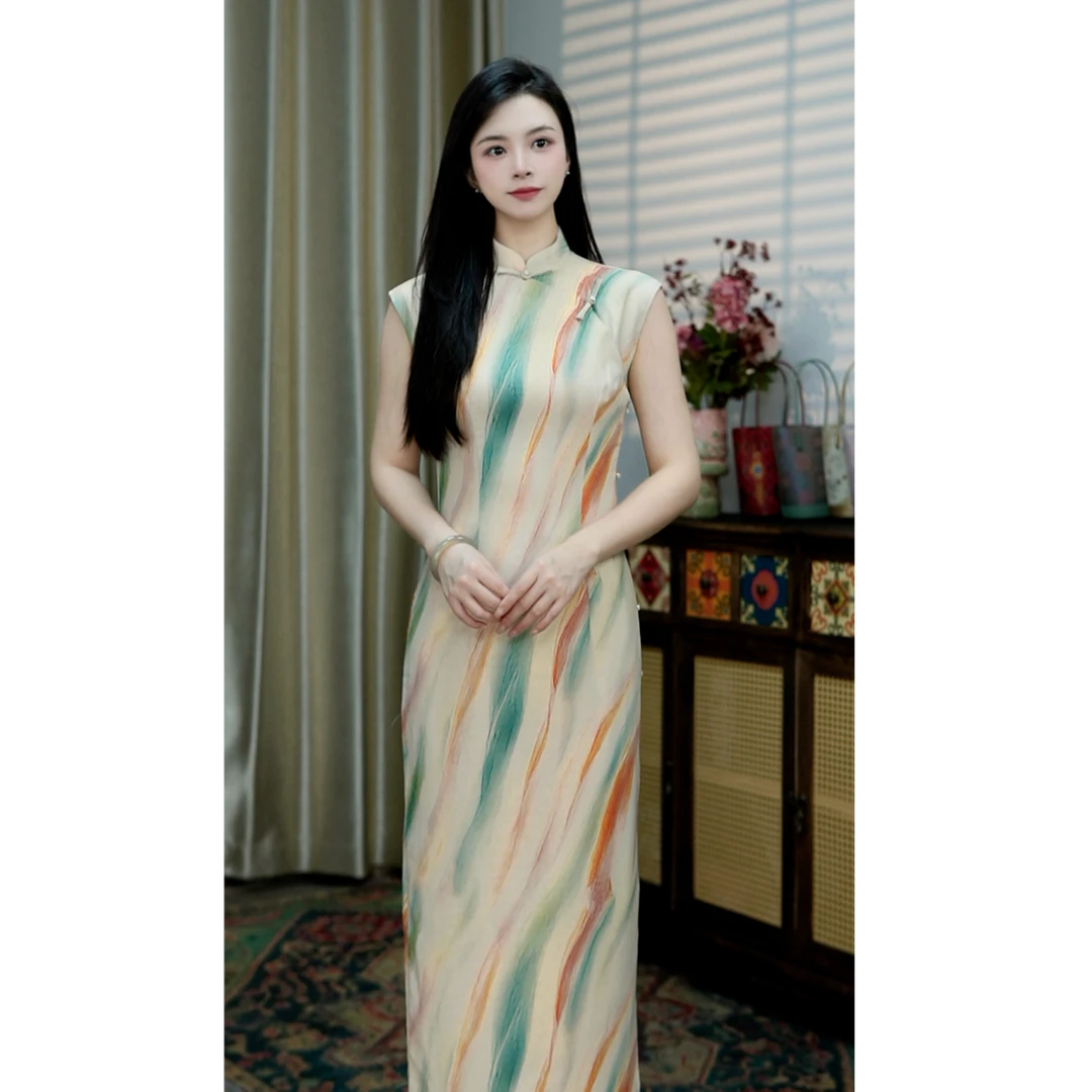 锦笙 |知否130cm古法全开改良新中式轻国风少女春夏日常旗袍显瘦