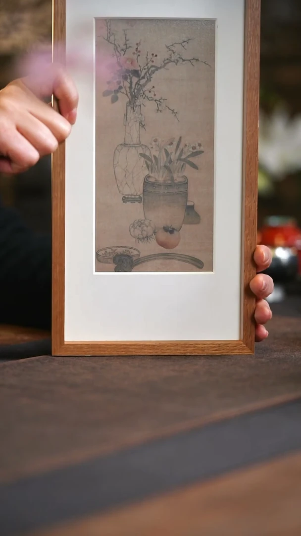 岁朝图铜板画的挂画