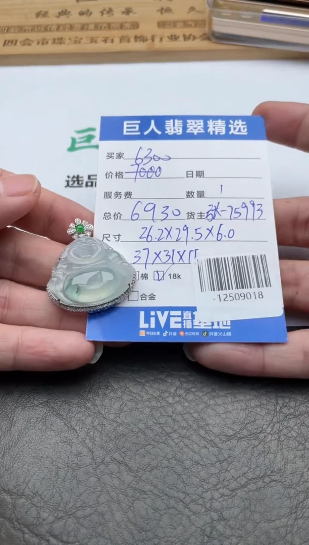 颈饰18K金镶嵌翡翠-12509018