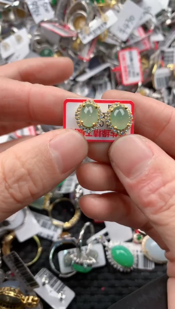 银S925镶嵌戒指翡翠8888        1