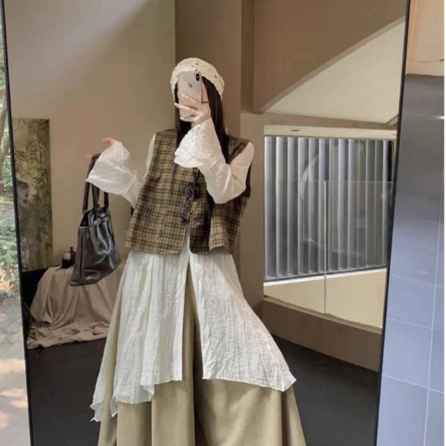 5738-1大码女装不规则阔腿三件套