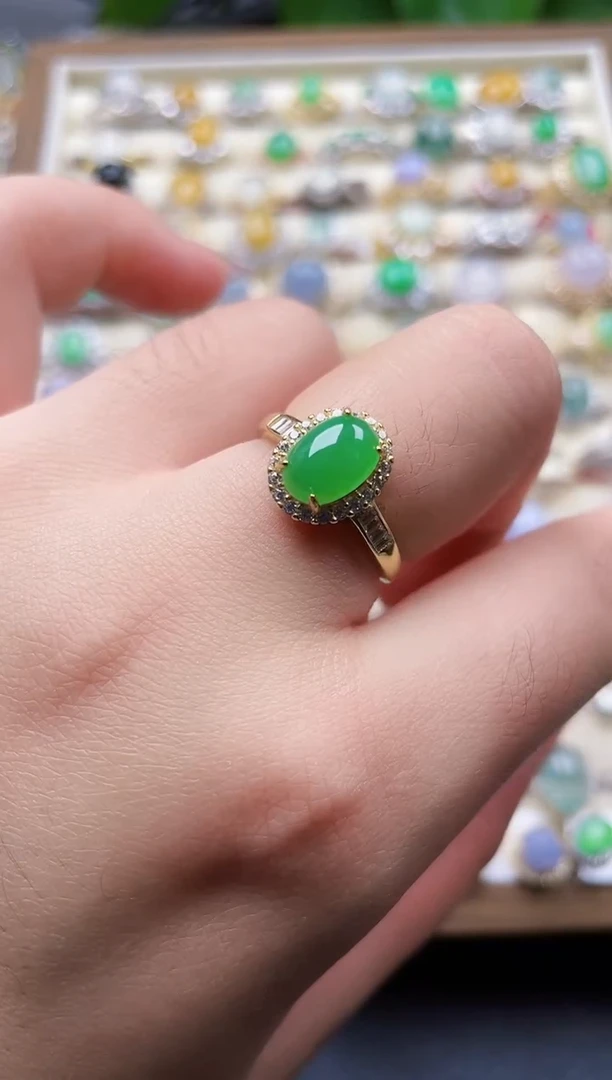 银S925镶嵌戒指翡翠72