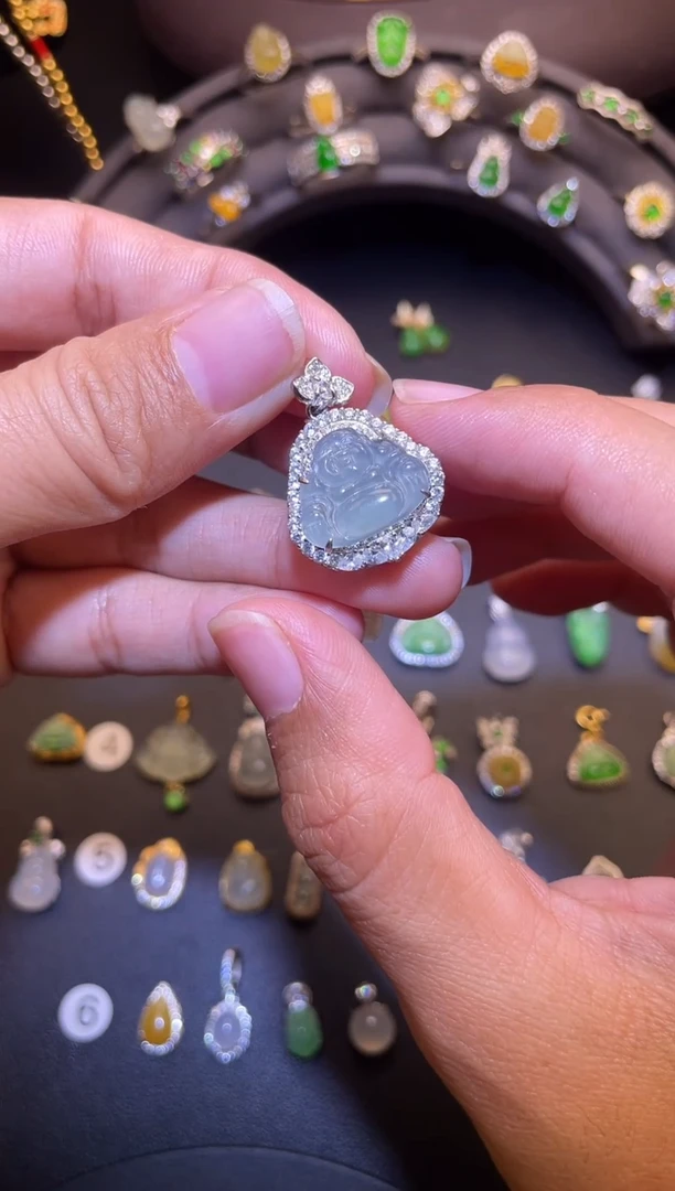 吊坠(不含链)银S925镶嵌翡翠1