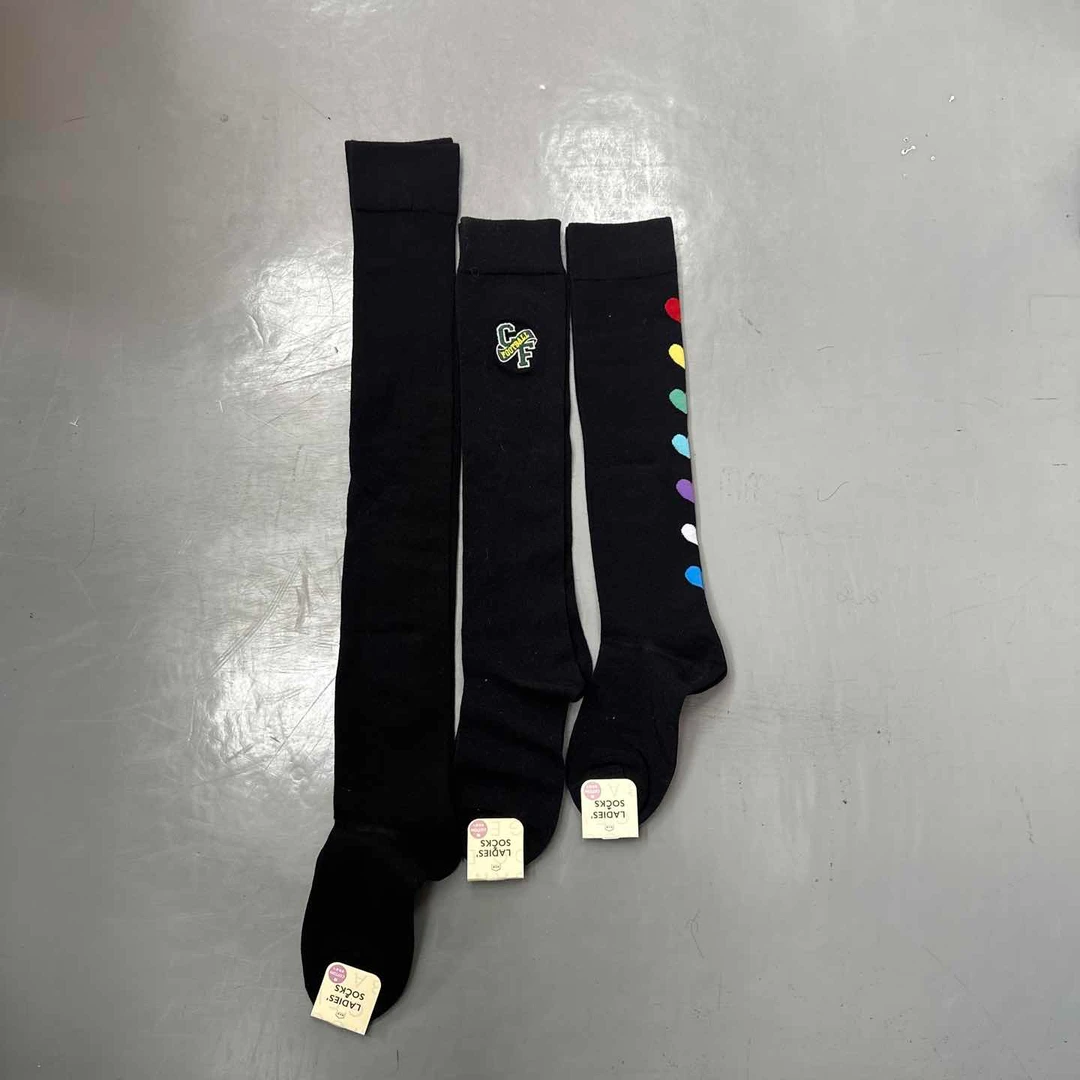 【3双装】阪织屋棉膝下膝上长筒女袜秋冬款四季款