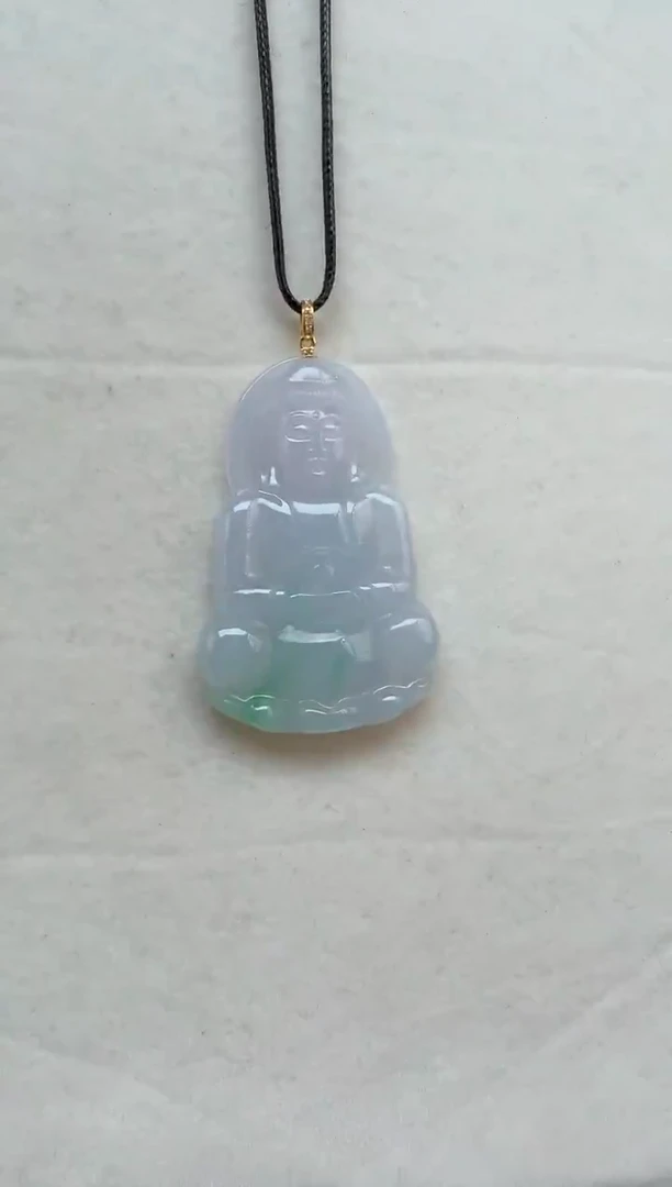 颈饰18K金镶嵌翡翠挂件