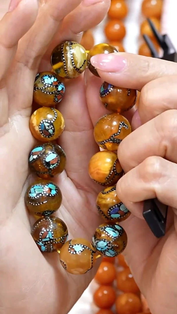 蜜蜡颈饰未镶嵌4080天然蜜蜡珠宝奇石云端妖孽全部保真