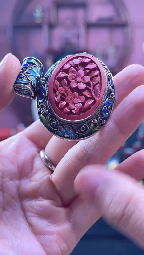 非遗 花丝镶嵌 雕漆 吊坠