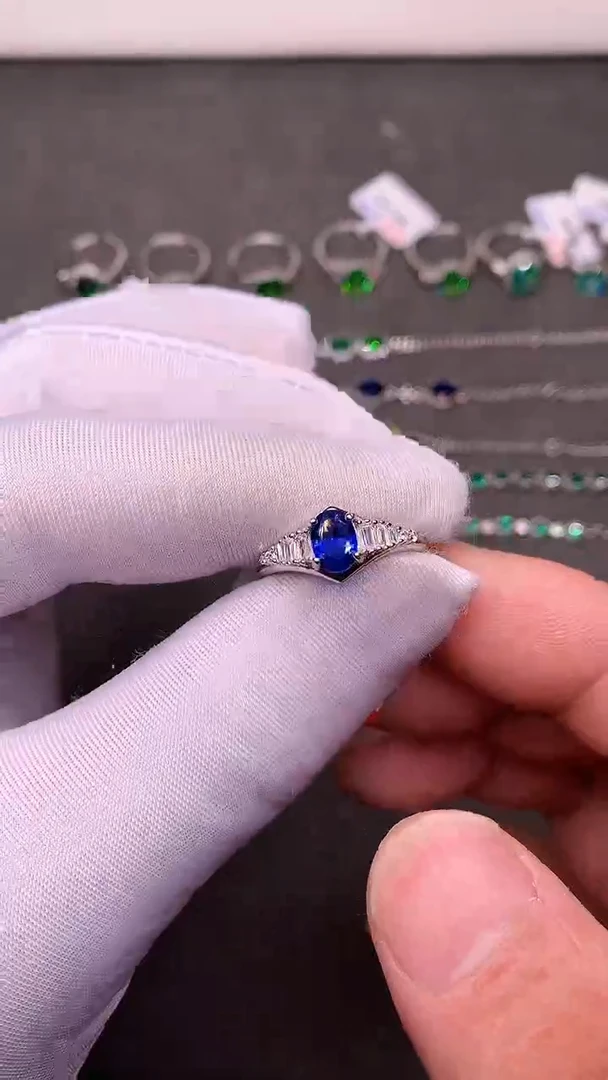 【闪购商品】蓝宝石戒指银S925镶嵌.....