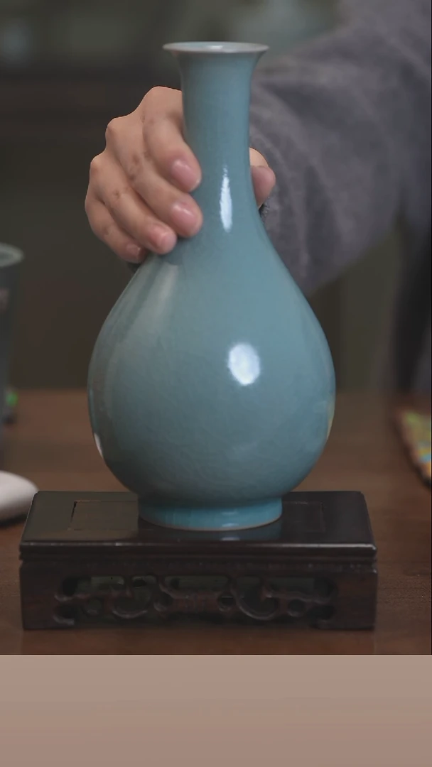 【闪购商品】清凉寺原产地仿古釉手工汝瓷玉壶春瓶