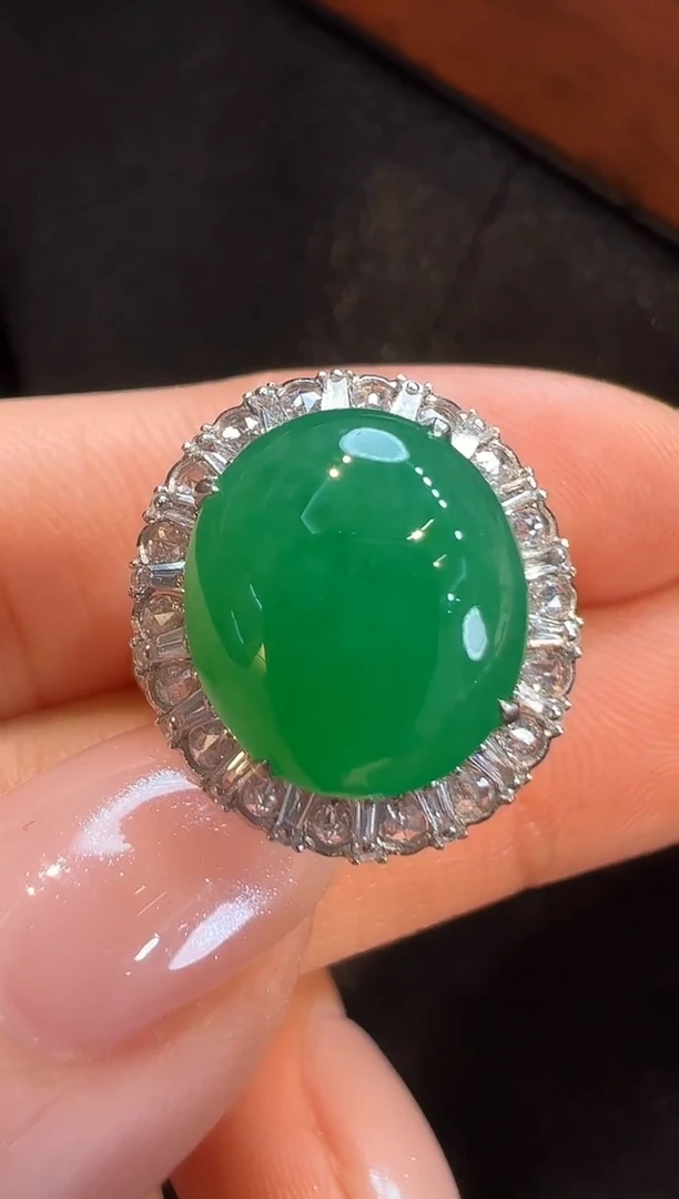 18K金镶嵌戒指翡翠AL6戒指