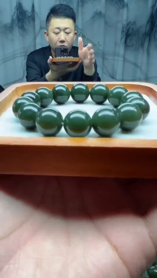 未镶嵌手串和田玉若羌青黄口卡16纯天然拍一发一