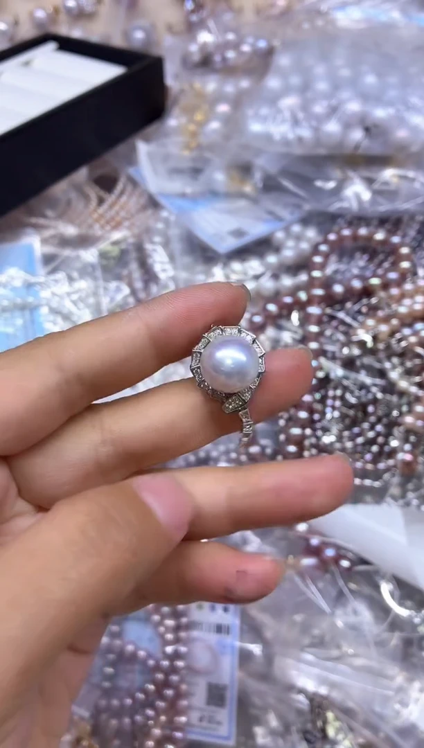 淡水珍珠银S925镶嵌吊坠(不含链)，非无暇