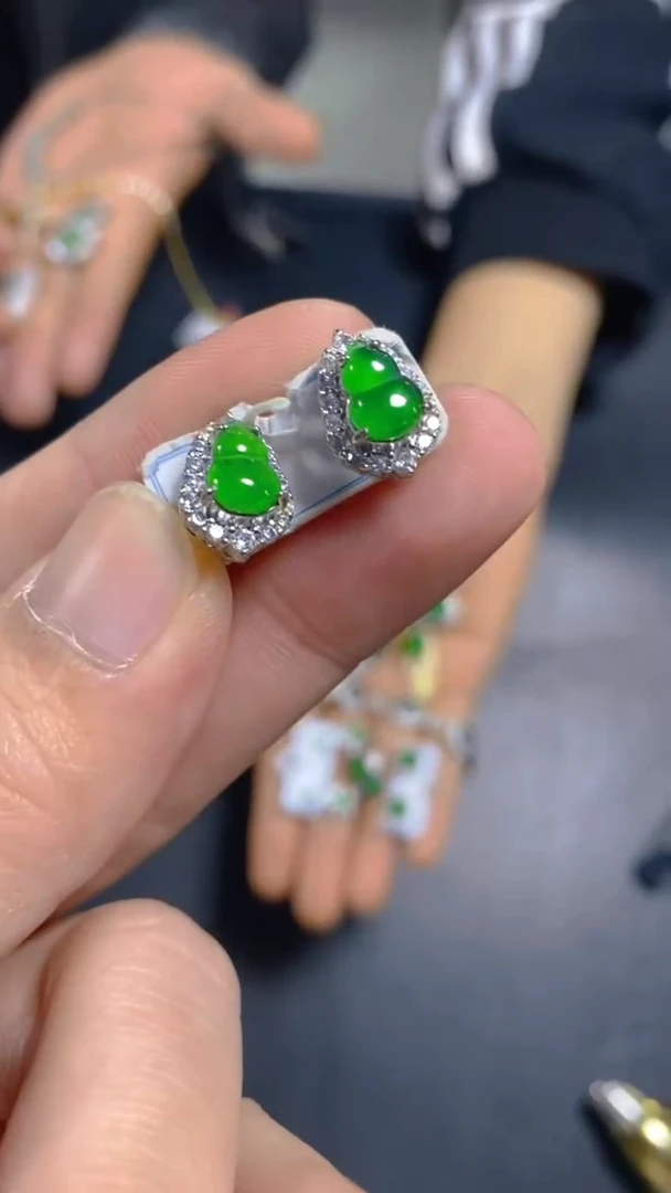 【闪购商品】翡翠耳饰未镶嵌0615532757多样性发一