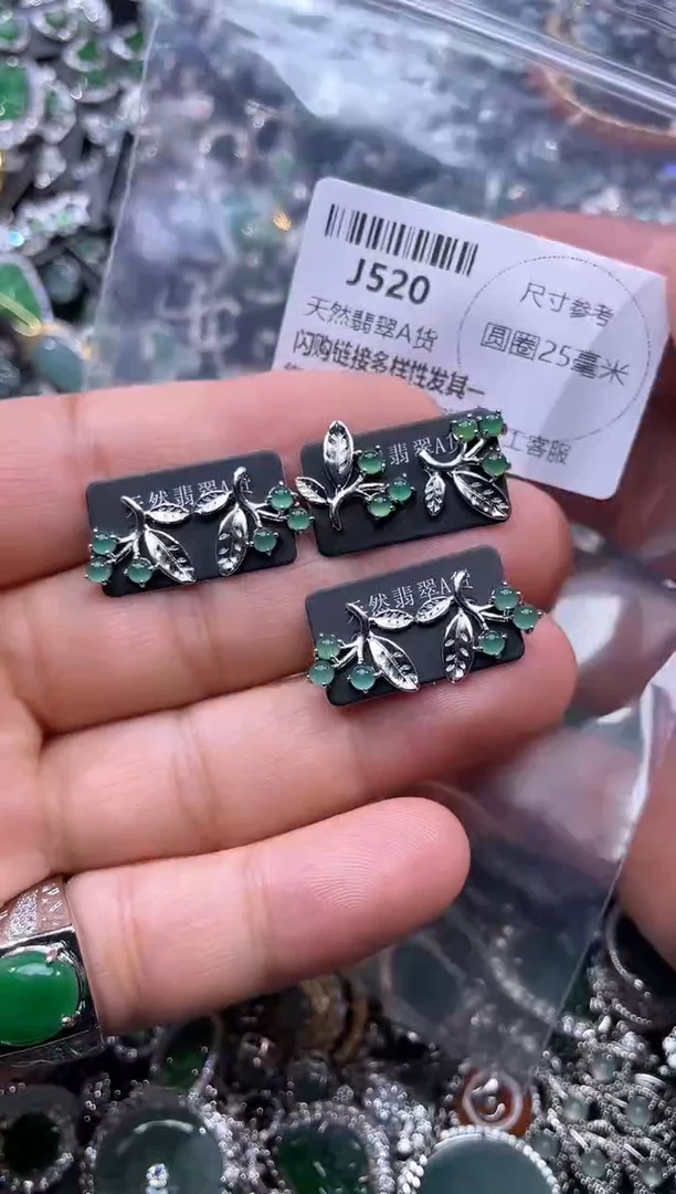 【闪购商品】翡翠颈饰未镶嵌J520耳钉 多样性发其一