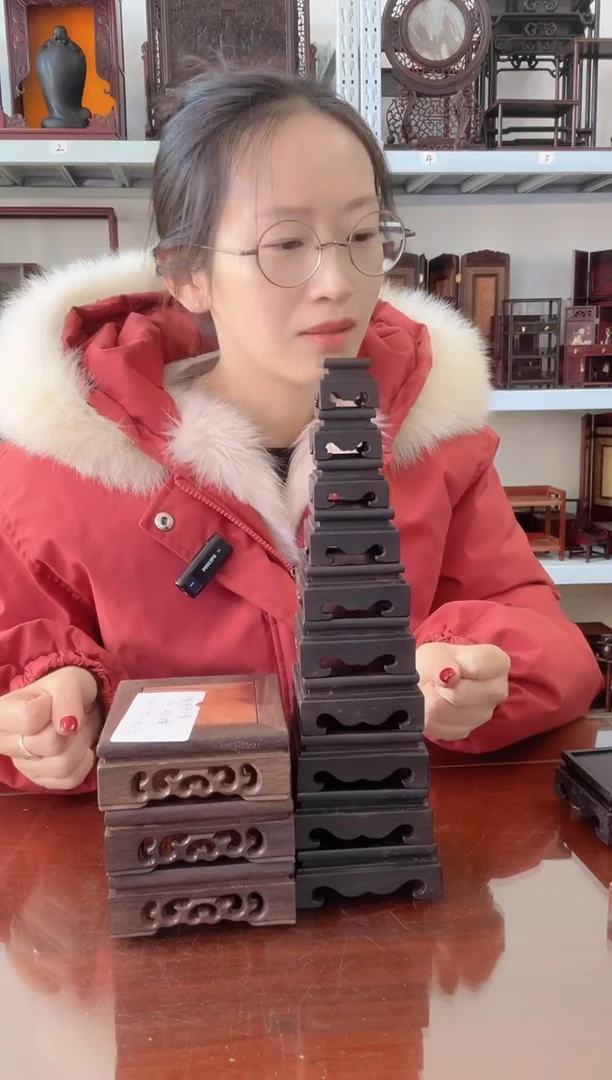 【闪购商品】东非黑黄檀（紫光檀）印章底座两套加5印章加103个  300